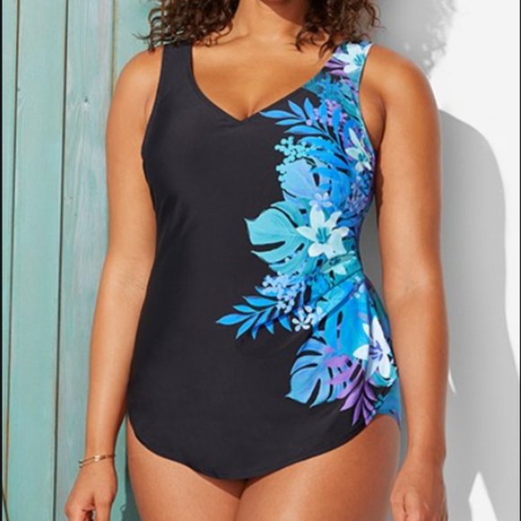 Swimsuits For All Swim Classic Sarong Skirted One Piece Swimsuits